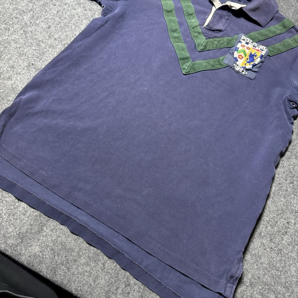 Polo Ralph Lauren Mens Rugby Short Sleeve Polo Shirt Size S Retro Grunge - Picture 3 of 10